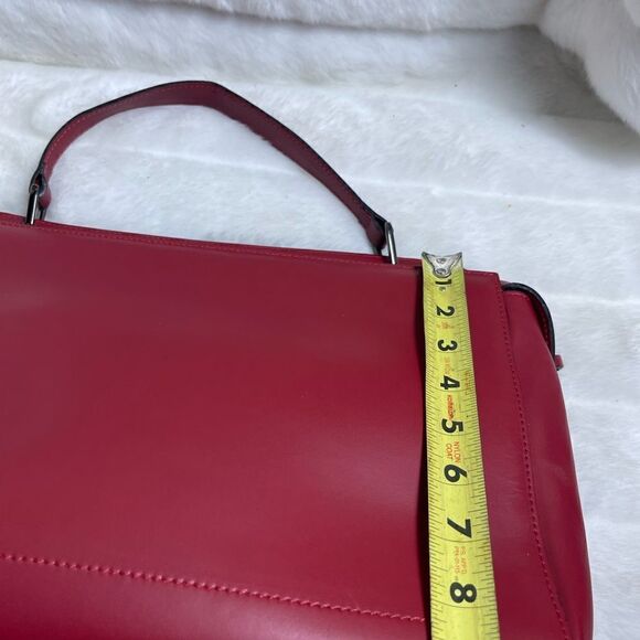 Vittoria Napoli leather Red satchel office bag with antique tone hardwares. - Picture 12 of 13